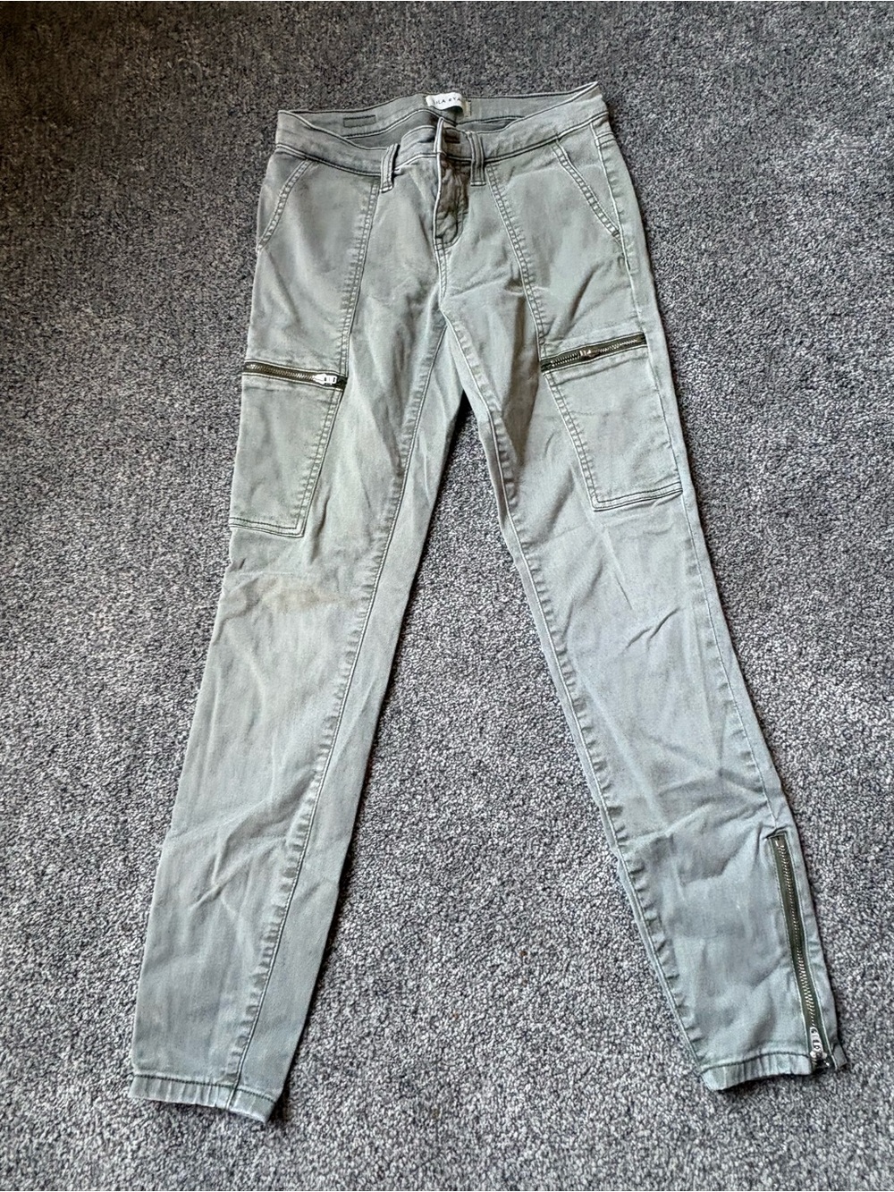LILA RYAN Olive Green Skinny Cargo Jeans